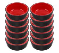 Healeved Lot de 12 Bols à Sauce en Plastique Abs Noir, Robustes et Classiques, pour Décoration Créative et Aménagement Cuisine Miniature