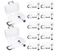 Healeved Lot de 12 Mini Boîtes à Bagages Transparentes Noir Petit Format, Boîte à Dragées Rigide, Coffret Présent pour Décoration Fête Prénuptiale et Emballage Confiseries