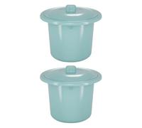 Healeved Lot de 2 Crachoirs Portables Épaissis avec Couvercle, Pot de Nuit Unisexe en Plastique, Compact et Léger, pour Garçon et Filles et Usage, Sécuritaire et Facile Couleur Aléatoire