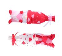 Healeved Lot de 2 Manchons Décoratifs pour Bouteilles de Vin Saint-Valentin en Tissu Doux Couvre-Bouteilles Couple Rudolph Rouge et Blanc Protection Anti-Rayures pour Décoration Maison