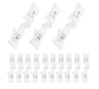 Healeved Lot de 20 Pinces Porte-panneau Transparentes Double-face Rotatives en Plastique 3,5 Cm Clip Publicitaire Pivotant pour Affichage en Magasin et Rayons de Vente Détail