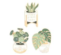 Healeved Lot de 3 Broches Élégantes Plante Grasse Artificielle en Alliage Vert, Décoratives et Légères, pour Écharpes et Paquet à Dos