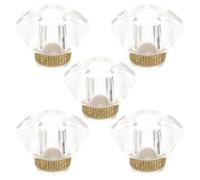 Healeved Lot de 5 bouchons transparents en acrylique pour flacons de parfum - Bouchons de rechange à pression pour flacons vaporisateurs - Couvercle supérieur pour distributeur de parfum