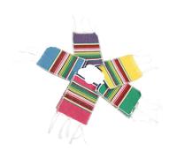 Healeved Lot de 5 Ponchos Mexicains Colorés pour Bouteilles de Bière, Mini-Serapes en Coton Arc-en-Ciel, Décoration Festive pour Cinco de Mayo, Accessoires pour Fête Mexicaine et Réunion