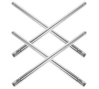 Healeved Manche de Balai en Acier Inoxydable Argenté 4pcs, Tige de Rechange Polyvalente Compatible Balai et Serpillère pour Nettoyage