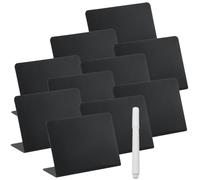 Healeved Mini Tableau Noir L en Pvc Effaçable pour Buffet et Fête, Panneau D'affichage Stable et Empilable, pour Étiquettes Alimentaires et Messages