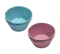 Healeved Moule à Gâteau Multi-usages en Silicone 6 Pièces Rond pour Pâtisserie Délicate, Préparation de Muffins et Puddings Maison Couleur Aléatoire