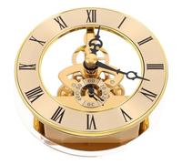 Healeved Mouvement Horloge Squelette à Quartz Rond 86 Mm Doré Chiffres Romains Insert Encastré pour Réparation Mécanisme D'horlogerie Remplacement Mouvement Horloge DIY Décoration