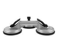 Healeved Outil à Ventouse pour Verre à Trois Têtes, Alliage D'aluminium | Capacité Horizontale 150kg et Verticale 130kg, Plastique et Caoutchouc, Argenté