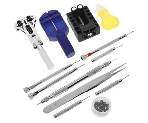 Healeved Outil de Réparation Horloger 31 Pièces Kit Complet pour Suppression et Extraction de Maillons, Ouverture de Fond et Remplacement Pile Montre, Outil Précision pour Accessoires