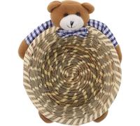 Healeved Panier de Rangement Ours en Osier Tressé Bleu Grosse Capacité en Coton, Utilisation Polyvalente pour Organiser Vêtements et Snacks la Maison