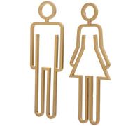 Healeved Panneau D'identification des Toilettes pour Portes, Abs Doré