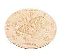 Healeved Planche de Radiesthésie à Pendule en Bois, Fête Halloween | Surface Lisse Gravée, Motifs Astrologiques et Réponses Yes No, pour Table D’autel, Activité Divinatoire