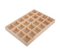 Healeved Plateau Bijoux en Bois Beige à Compartiments Individuels, Organisateur de Rangement de Bijoux et Petit Organisateur de Perles pour Commode et Loisirs Créatifs