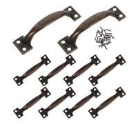 Healeved Poignée Coulissante de Porte de Grange 5 Pouces, Style Rétro | Fer, Arceau Ergonomique Trous Prépercés, Montage Facile, pour Portes Intérieures en Bois Rustique