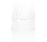 Healeved Présentoir à Cartes de Visite Porte-Documents de Bureau Multi-étages en Acrylique Base Stable et Position Flexible pour Rangement de Brochures et Fichiers A5