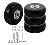 Healeved roulettes Pivotantes 50 Mm avec Roulements à Billes, Kit 4 Roues de Rechange en Caoutchouc pour Valises et Bagages, Système Pivotant pour Réparation et Remplacement de Valise