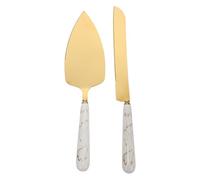 Healeved Set de 2 Ustensiles à Gâteau en Acier Inoxydable Manche Ergonomique, Pelle et Spatule pour Découper et Servir Desserts Cuisine
