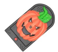 Healeved Sonnette Lumineuse pour Halloween en Plastique Orange Effet Sonore Décoratif, Forme Crâne Réaliste, pour Décoration Maison Hantée et Fête D'halloween