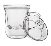 Healeved Tasse de Thé 1pc avec Infuseur et Couvercle en Verre Résistante à la Chaleur pour Infusion Facile du Thé en Feuilles Bureau Maison
