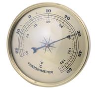 Healeved Thermomètre Jauge de Température Extérieure et Ambiante Facile à Lire en Métal Léger Rond Précise pour Terrasse et Intérieur