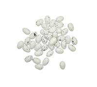 Healeved Œufs Décoratifs Factices en Plastique Blanc pour Décoration Créative et Surface Lisse 3x2cm Lot de 100 pour DIY Graffiti et Boutique