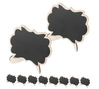 Healifty 10 pièces Mini Tableau Ardoise avec Support Bois Étiquettes Buffet Alimentaires Réutilisables Tableau Craie Compact pour Décorations Fêtes Mariage et Restaurants