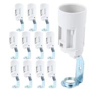 Healifty 12 Pièces Douille E14 en Plastique Blanc pour Pièces de Rechange de Lustres, Facile à Installer, pour Salons et Bureaux, Support de Remplacement D'ampoule