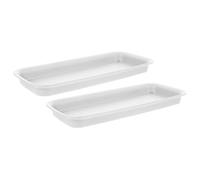 Healifty 2 Pièces Soucoupe Rectangulaire pour Plantes, Bac à Eau | Résine Blanche, Rainure de Collecte, Usage Intérieur et Extérieur, pour Pots et Jardinières