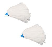 Healifty 2 Pièces Tête de Rechange pour Balai Rond 22mm en Tissu Non Tissé Blanc, Dépoussiérage à Sec et Installation Facile pour Nettoyage des Sols Professionnels