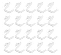 Healifty 24 Pièces Crochets pour Panneaux Perforés en Plastique Blanc, 0,5 | Forme en J, Usage Atelier Garage et Bureau, Lot Compatible Panneau Perforé Mural, Rangement Outils