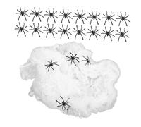 Healifty 4paquets Lot De Toiles Araignée Extensibles Halloween Avec Petites Araignées Plastique Pour Décorer Coins Portes Fenêtres