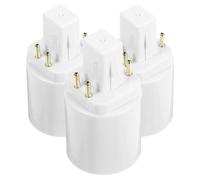 Healifty Adaptateur De Douille G24Q Vers E27 3 Convertisseurs D'Ampoule À 4 Broches Support De Lampe Résistant À La Chaleur Pour Led Maison Bureau Et Commerce