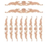 Healifty Appliques en Bois Sculpté Décoration d'angle en Bois Massif pour Meubles Vintage 10 Pièces Non Peint, Compatible Portes D'armoire et Projets DIY, Style Rétro Élégant