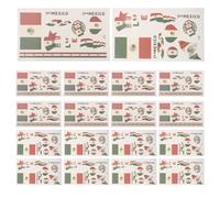 Healifty Autocollants Temporaires Drapeau Mexicain 20 Pcs Tatouages Résistants à la Transpiration Petits Drapeaux pour Fête de L’Indépendance et Matchs de Football Adaptés à Différents