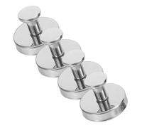 Healifty Crochets à Ventouses Robustes en Acier Inoxydable Argenté, Lot de 4, Installation sans Perçage, Adaptés pour Verre et Carrelage Salle de Bain Cuisine