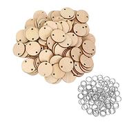 Healifty disques en bois ronds avec anneaux rappel calendrier calendrier pour la famille et les amis anniversaire conseil arts bricolage 100pcs