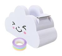 Healifty Distributeur de ruban adhésif multifonction Dérouleur de ruban Coupe papier blanc léger en plastique 1 set facile à transporter pour l’école et le bureau