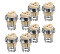 Healifty Douilles de Lampe avec Anneau Métallique Fileté Lot de 8 en Céramique G9 et Support Monté, Installation Pratique et Isolation Fiable pour Plafonniers et Lustres