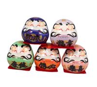 Healifty Figurine Japonaise Offrant Bénédictions et Sécurité Design Traditionnel Unique en Céramique Forme Œuf Set pour Décoration Intérieure et Voiture