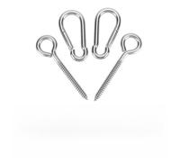 Healifty Kit de Crochets en Acier Inoxydable Argenté pour Chaise Suspendue et Hamac, Solution d'ancrage Super Résistante, 4 Pièces, pour Utilisation Extérieure et Danse
