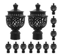 Healifty Lot de 12 Embouts Creux Noirs en Plastique pour Tringle à Rideaux, Design Élégant et Installation Facile pour Décoration Intérieure