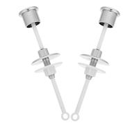 Healifty Lot de 2 Tirettes pour Chasse D'eau de Toilettes en Plastique Argenté, Levier Rond Classique, Accessoires de Remplacement pour Salle de Bain à Domicile