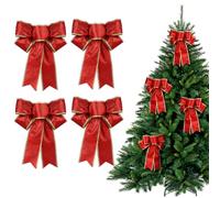 HEALIFTY Lot de 5 nœuds décoratifs en tissu scintillant pour Noël - Rouge