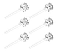 Healifty Lot de 6 Boutons de Chasse D'eau à Double Poussoir en Plastique Argenté pour Réservoir Wc, Installation Facile, Compatible Trou de 4cm, Design Moderne