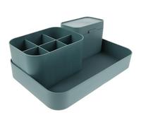 Healifty Organisateur de Bureau Boîte de Rangement avec Grand Plateau et Porte-stylo Rangement Outils Manucure pour Bureau Étude ou Coiffeuse Set Vert Tendance
