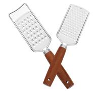 Healifty Râpes à Fromage et Compatibles Lave-vaisselle en Acier Inoxydable Lot de 2 avec Poignée Antidérapante, Matériau Bois et Acier, Efficaces Cuisine Polyvalente