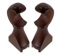 Healifty Support de Tringle à Rideaux 2 Pièces en Bois et Métal | Base Marron, Style Classique Cosy pour Salon, Installation Simple, Charge Stable, Usage Décoratif