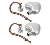 HEALLILY 2 Flasques Cœur Décoratives en Acier Inoxydable 30ml, Format Poche, pour Voyage et Camping, Argenté, sans Goût,