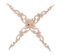 HEALLILY 2 Pièces Applique Décorative en Bois Sculpté Lotus, Motif Fleur de Lotus, Beige, Non Peinte, pour Portes D’Armoire et Cadres en Bois, Décoration Intérieure DIY, Symbole D’Harmonie